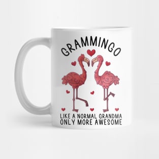 Grammingo Like A Normal Grandma Only More Awesome, Cute Pink Flamingo, Gift Idea For Granny And Grandmother Mug